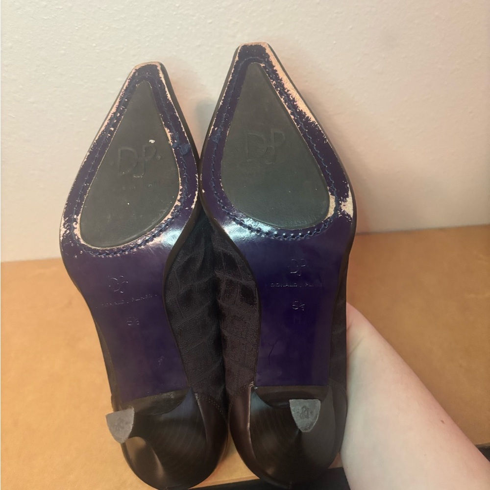 Donald Pliner Lacia Crocodile Pattern Heels size 5 1/2 square toe pointed - Picture 7 of 9
